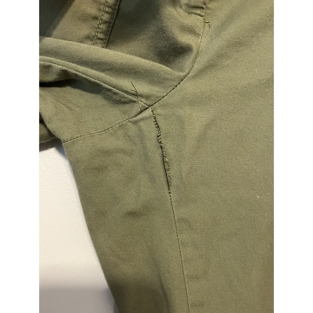 J. Crew Y2K 2000s Low Rise Utility‎ Green Cotton Chino Pants Roll Up Capri Sz 0